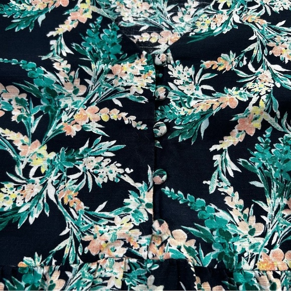 J Jill Floral 100% Cotton Midi Dress 3/4 Sleeves Size 2X Spring Summer Easter - Picture 8 of 12